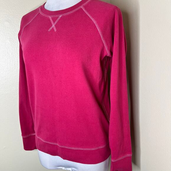 Eddie Bauer Sweatshirt XS Pink Crewneck Pullover Contrast Stitch Winter Cotton - Picture 3 of 7